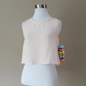 Teen Diva Crop Top Sheer Pink Size 16